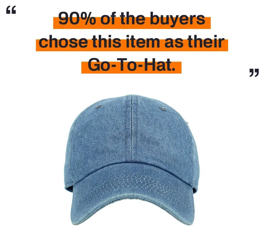 KBETHOS Classic Cotton Dad Hat Adjustable Plain Cap Polo Style Low Profile (Unstructured) Medium Denim - view 7