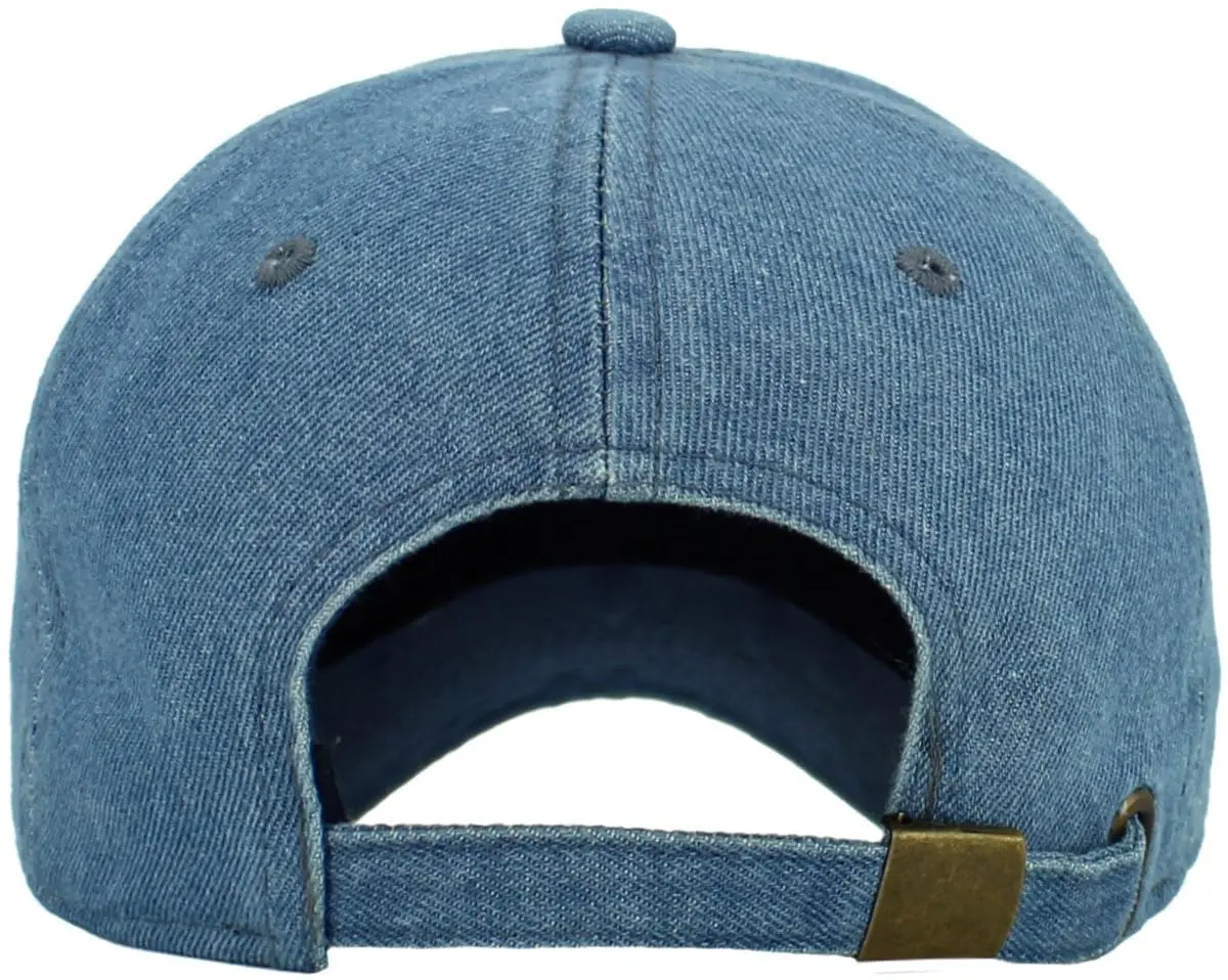 KBETHOS Classic Cotton Dad Hat Adjustable Plain Cap Polo Style Low Profile (Unstructured) Medium Denim - view 3