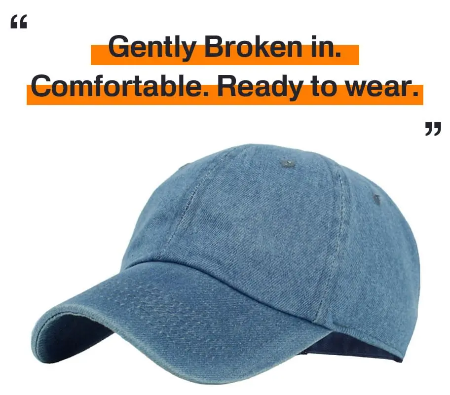 KBETHOS Classic Cotton Dad Hat Adjustable Plain Cap Polo Style Low Profile (Unstructured) Medium Denim - view 4