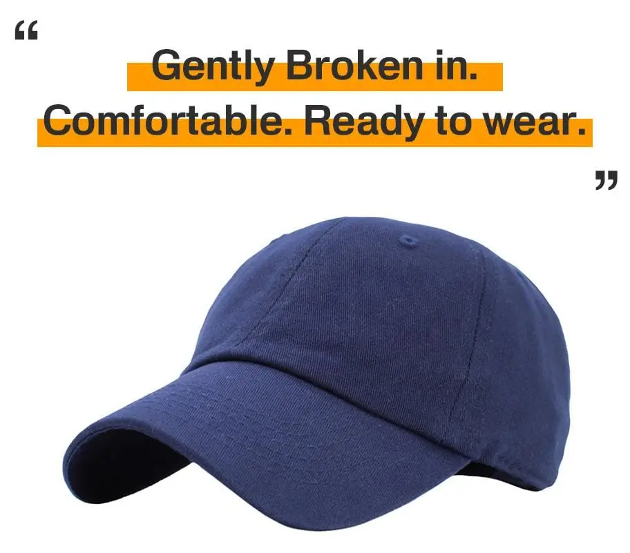 KBETHOS Classic Cotton Dad Hat Adjustable Plain Cap Navy | Low Profile, Sun Protection - view 5