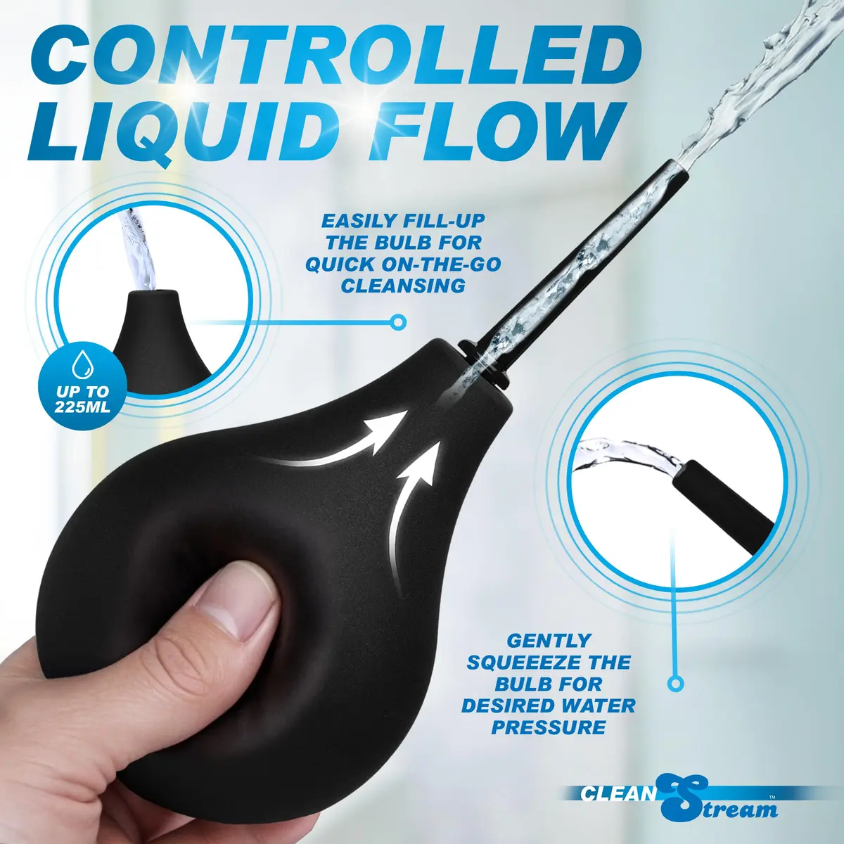 Cleanstream Thin Tip Enema Douche Bulb | 225ml Reusable Body-Safe Enema Kit for Men Women - view 4