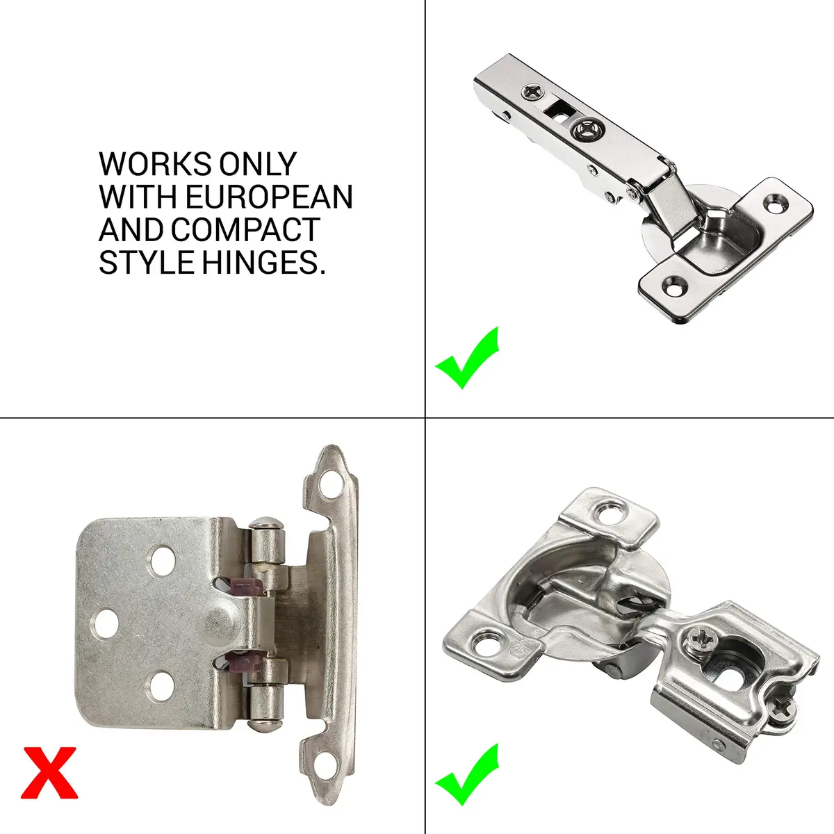 Rok Soft Close Zinc Hinge Adapter for Cabinet Doors | European Made, Brushed Nickel Finish, 5 Pack - view 8