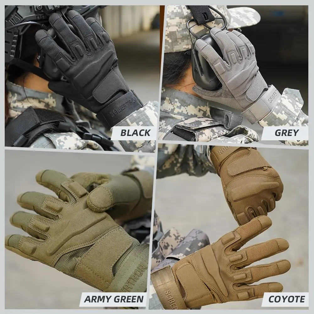 Seibertron S.O.L.A.G Full Finger Tactical Gloves L (19.4-20.6cm Palm) | Water Resistant Touchscreen Impact Anti-Slip - view 5