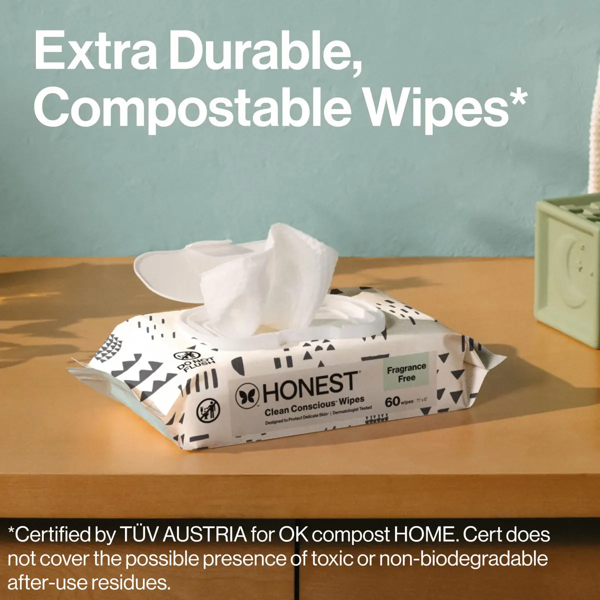 The Honest Company Multi-Use Baby Wipes, Pattern Play, 10 Count | Hypoallergenic, Plant-Based, 99% Water, Dermatologist Tested, Compostable - view 4
