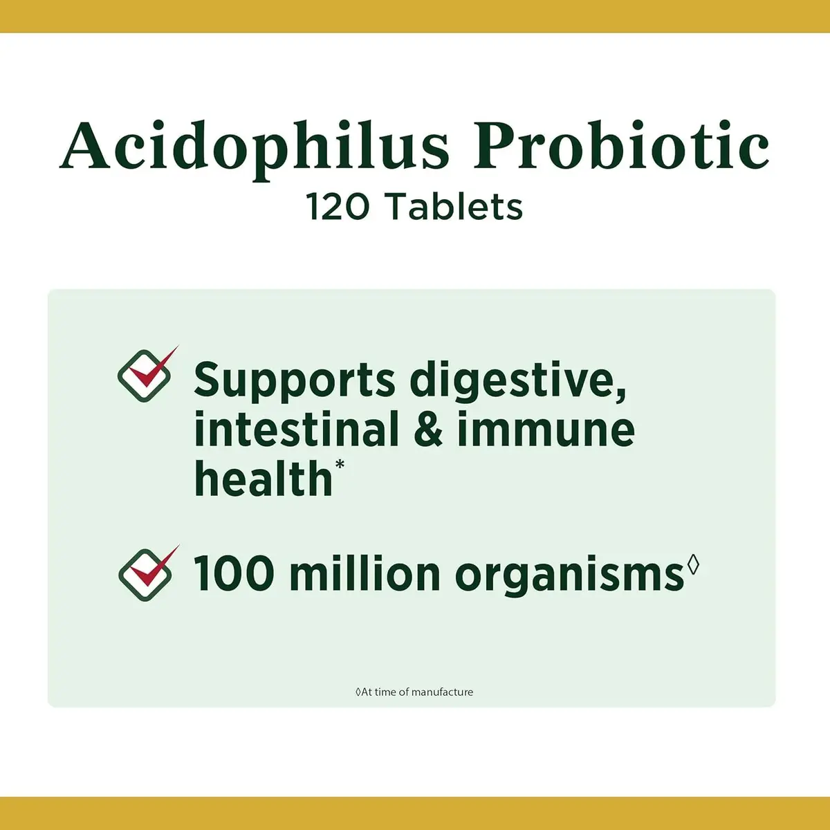 Nature's Bounty Probiotic Acidophilus Tablets 120 ea (Pack of 5) | 600 Total Tablets | Digestive Health Support - view 9