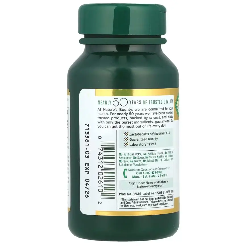 Nature's Bounty Probiotic Acidophilus Tablets 120 ea (Pack of 5) | 600 Total Tablets | Digestive Health Support - view 4