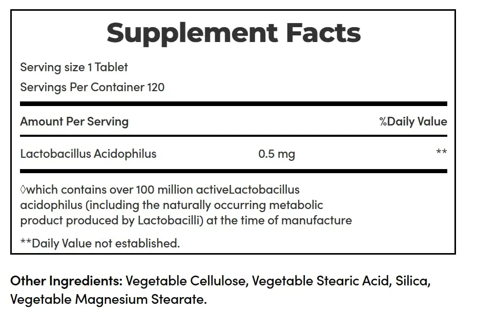 Nature's Bounty Probiotic Acidophilus Tablets 120 ea (Pack of 5) | 600 Total Tablets | Digestive Health Support - view 5