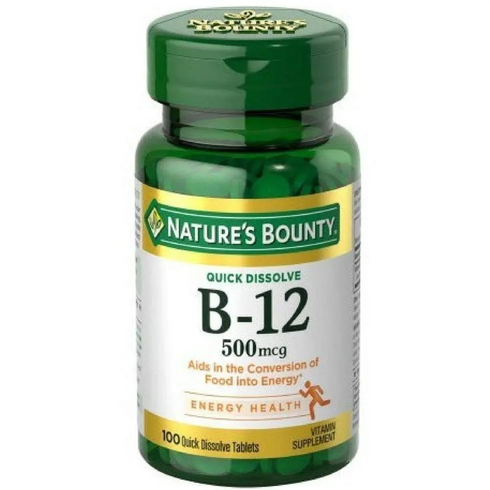 Nature's Bounty Vitamin B-12 500 mcg Microlozenges 600 Count (Pack of 6) | Promotes Metabolism and Nervous System Health - main product image