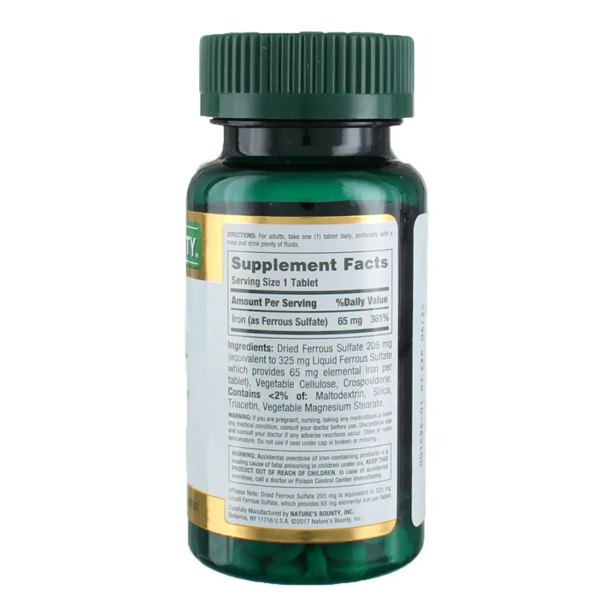 Nature's Bounty Iron 65 mg Tablets 100 Count (Pack of 6) | Supports Red Blood Cell Production - view 2