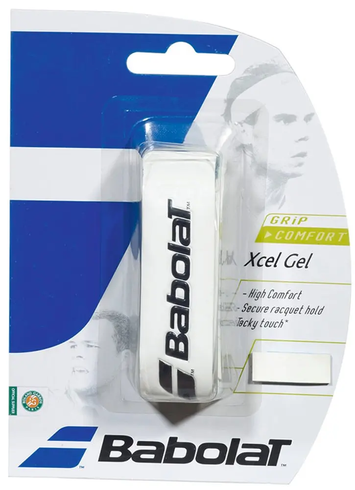 Babolat Xcel Gel Replacement Tennis Grip | Cushioned, Solid White | Handle Grip for Tennis Racquets - main product image