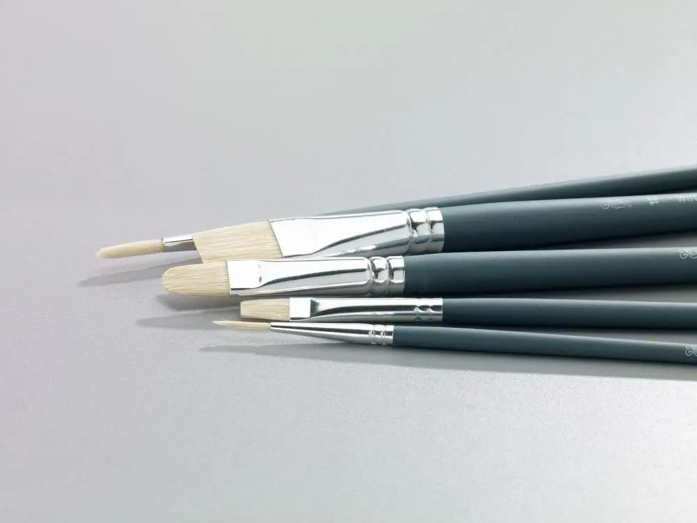Winsor & Newton Foundation Oil Hog Brush Set, Long Handle, 6 Pack | Synthetic Hog Bristles for Oil & Acrylic - view 2