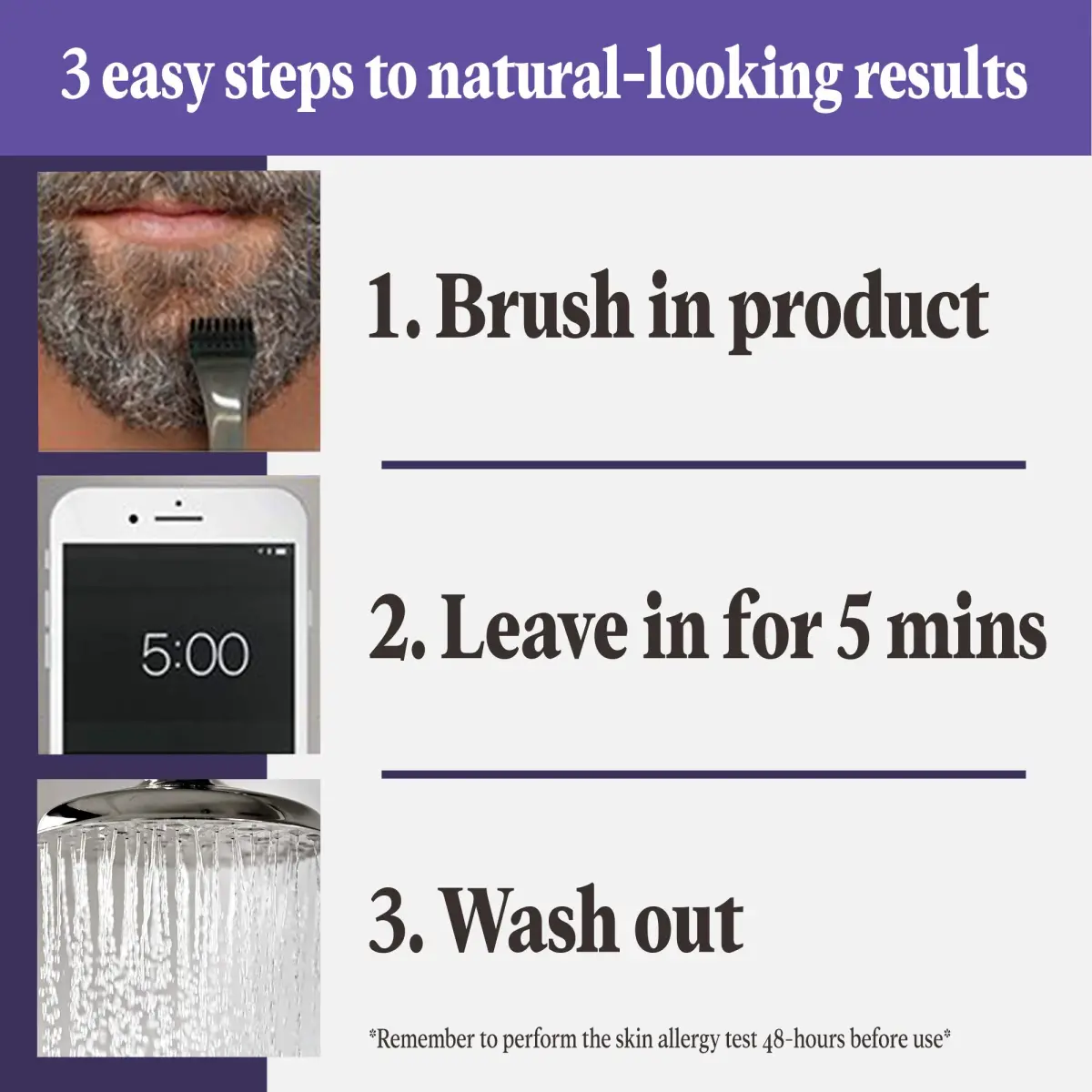 Just For Men Touch of Gray Mustache & Beard Light-Medium Brown 1 Pack | Subtle Salt & Pepper Look - view 2