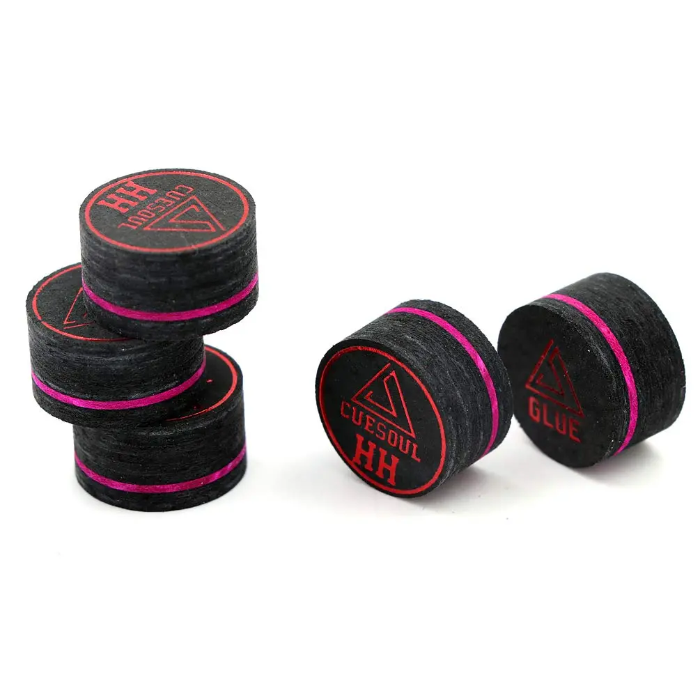 CUESOUL 5pcs Pigskin Cue Tips 14mm | 10 Layer Hardness HH for Billiards & Pool - main product image