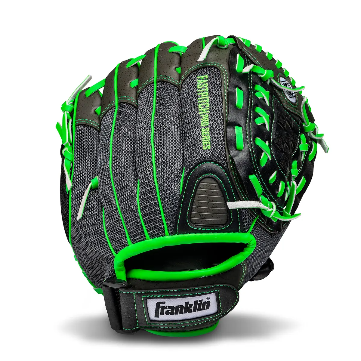 Franklin Sports Windmill Series 11" Lightweight Softball Glove | Youth Fastpitch, Lime/Gray - main product image