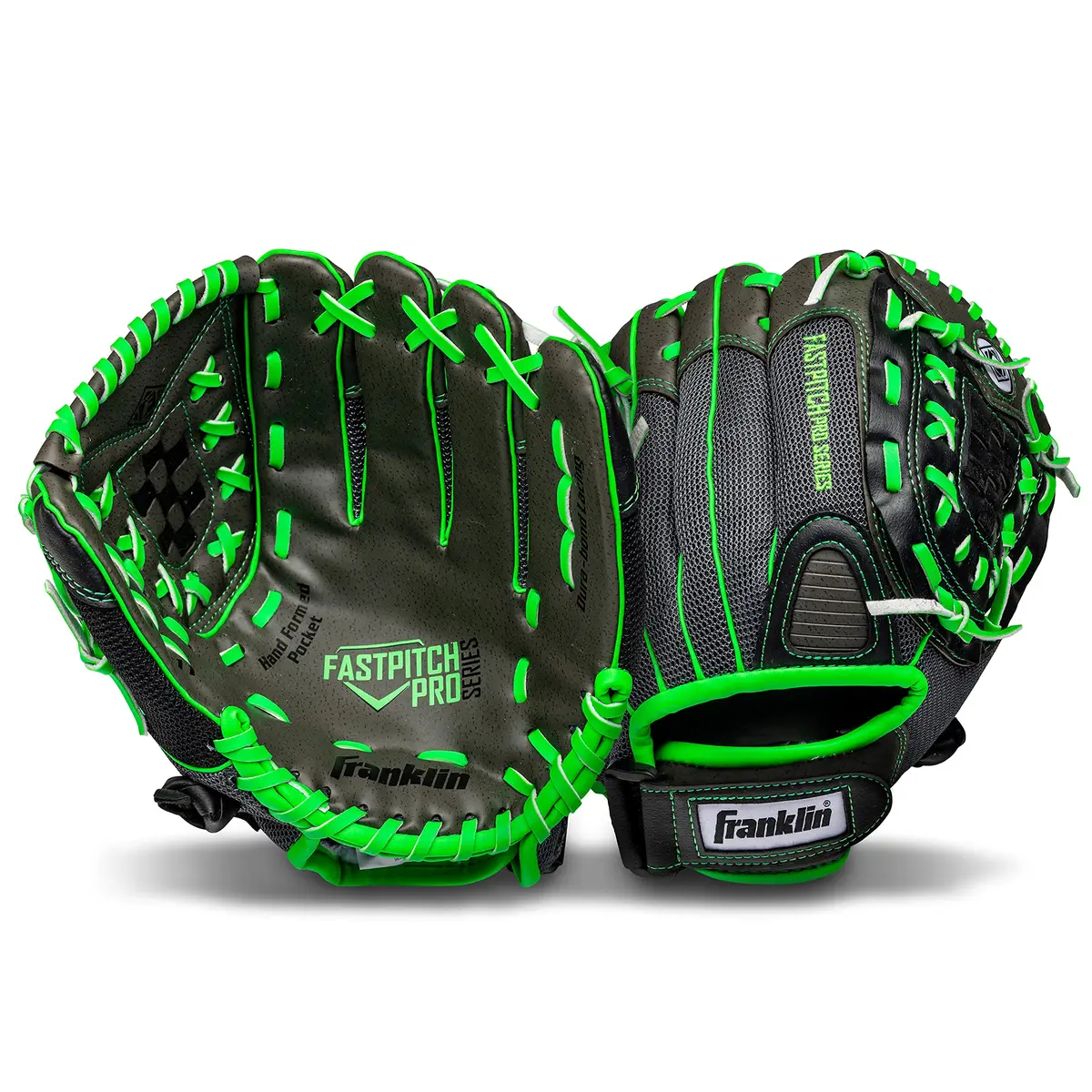 Franklin Sports Windmill Series 11" Lightweight Softball Glove | Youth Fastpitch, Lime/Gray - view 3