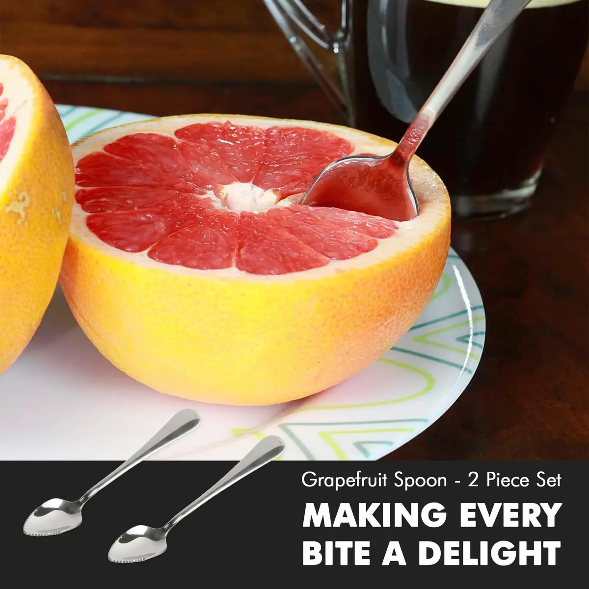 Chef Craft Serrated Grapefruit Spoon 6.5 Inches | Stainless Steel, Dishwasher Safe - view 5