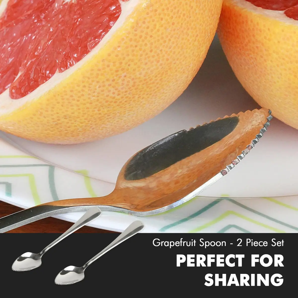 Chef Craft Serrated Grapefruit Spoon 6.5 Inches | Stainless Steel, Dishwasher Safe - view 7