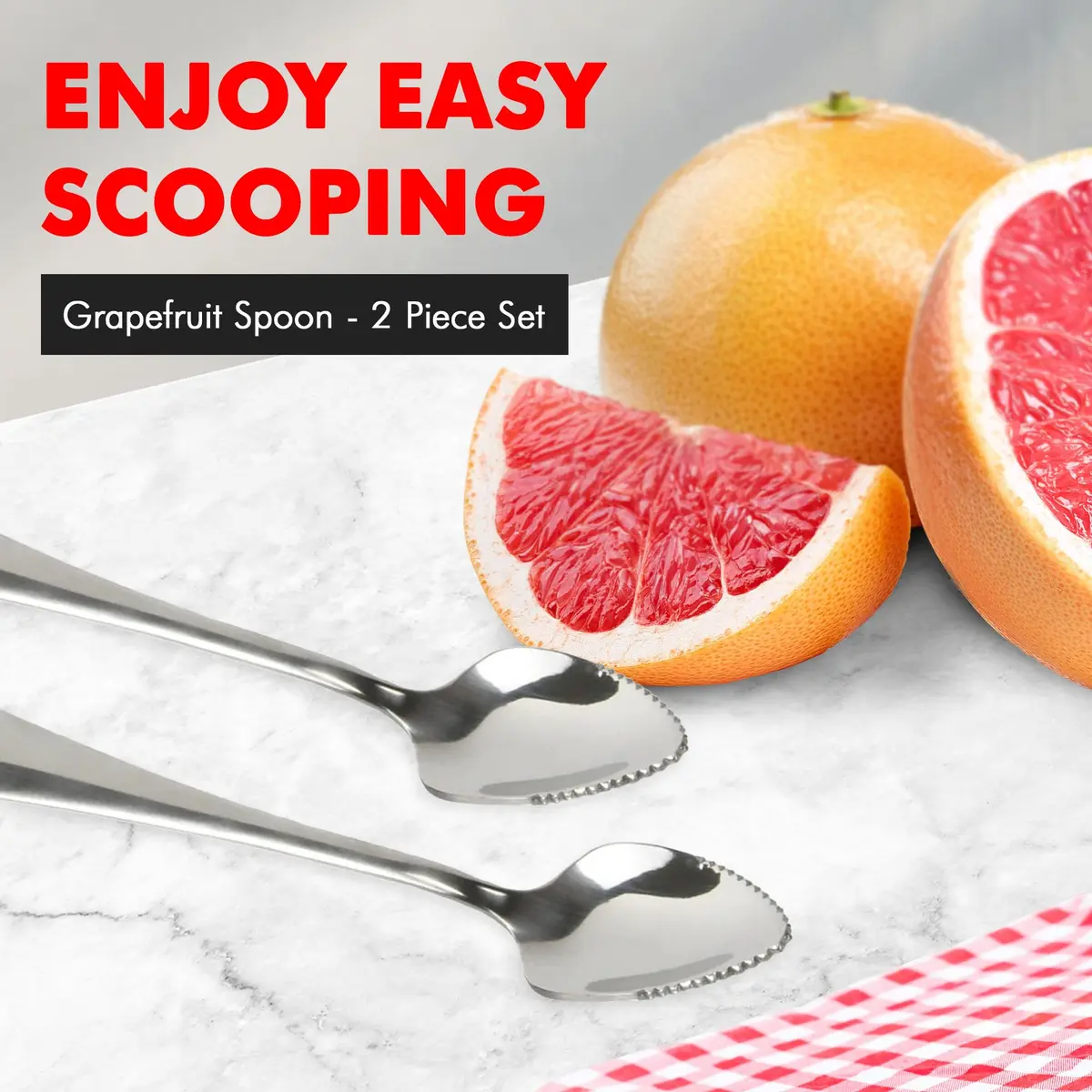 Chef Craft Serrated Grapefruit Spoon 6.5 Inches | Stainless Steel, Dishwasher Safe - view 2