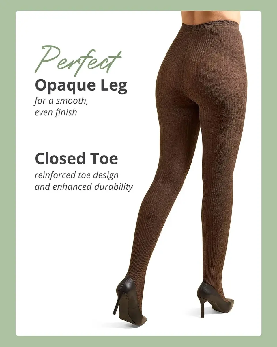 MeMoi Portland Cable Knit Sweater Tights | Warm Opaque Winter Tights for Women - view 5