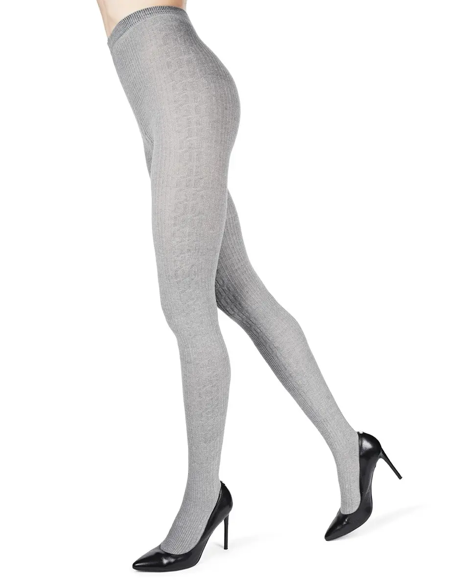 MeMoi Portland Cable Knit Sweater Tights | Warm Opaque Winter Tights for Women - view 9