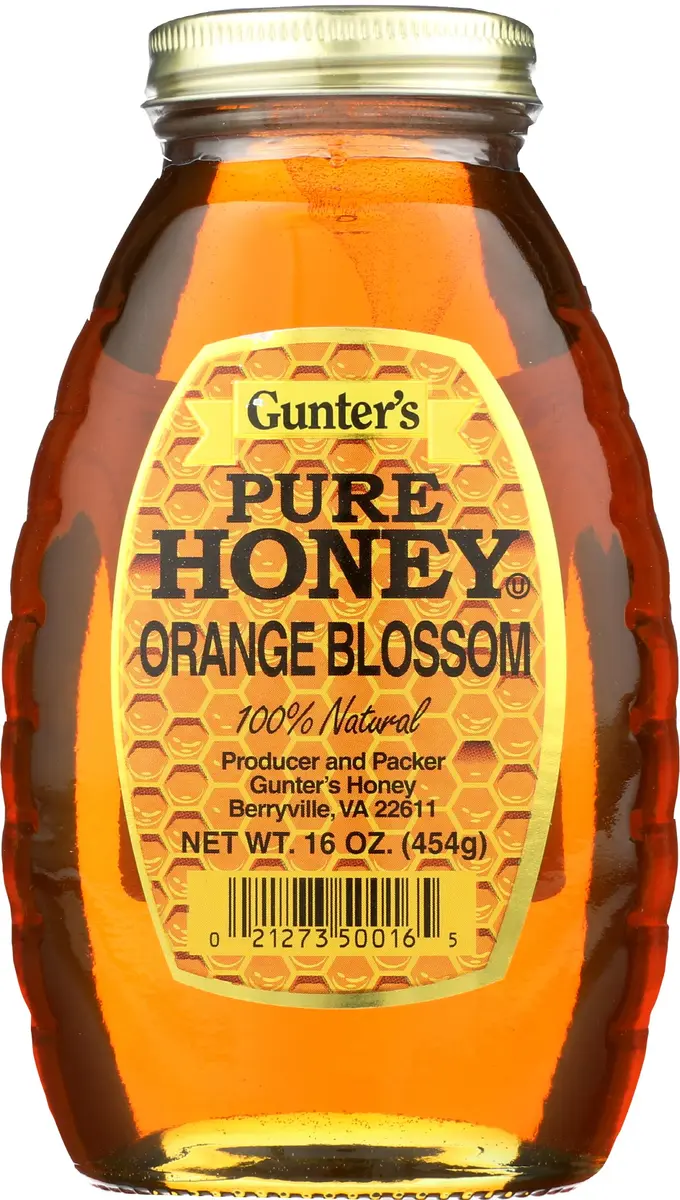 Gunter's Orange Blossom Honey 16 Oz | Thick, Natural & Rich Honey from USA - main product image