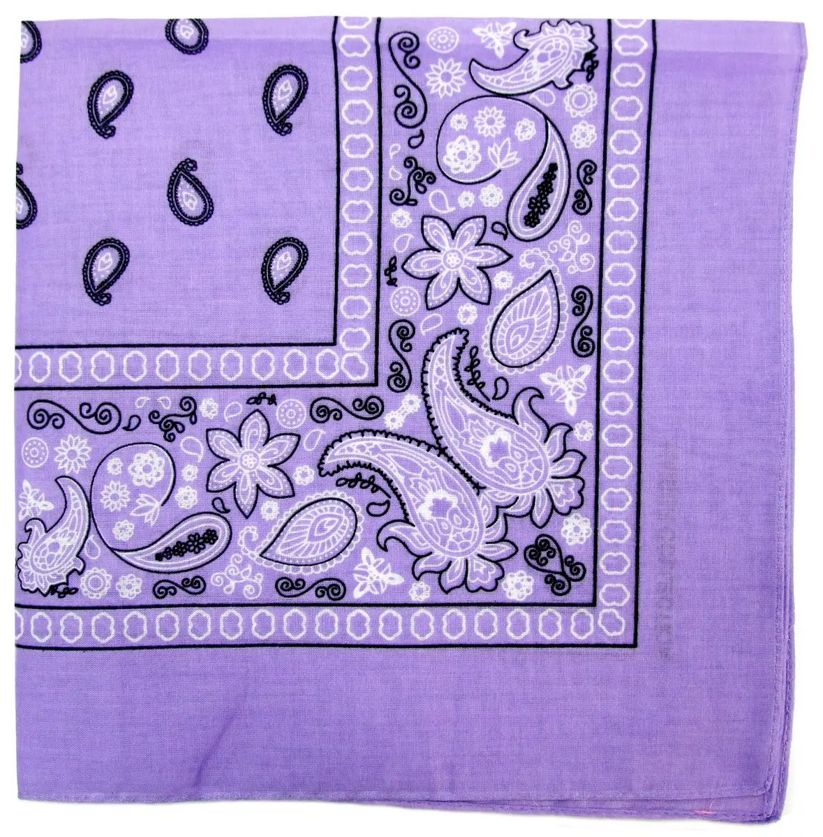 Kaiser Novelty Bandanas Paisley Cotton Bandanas | Lavender 22x22 in | Stylish Western Headwear - main product image