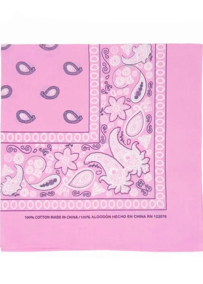 Kaiser Paisley Cotton Bandanas Light Pink | Stylish Western Headwear (22x22 in) - main product image