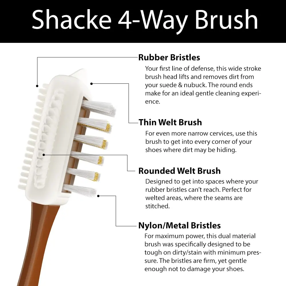 Shacke 4-Way Suede & Nubuck Brush Cleaner | Restores Shoes, Boots, Bags & Purses - view 4