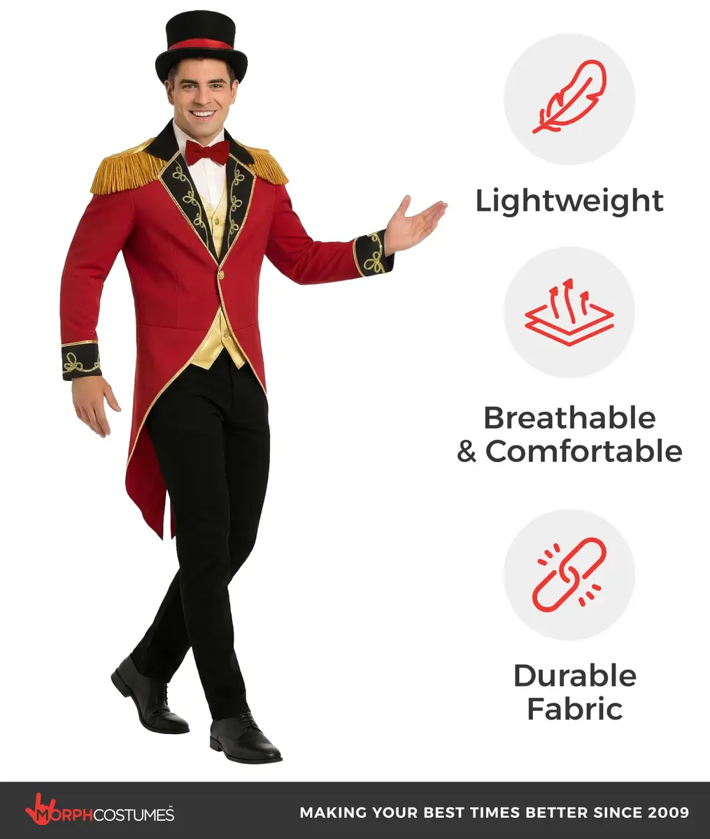 Fun Shack Ringmaster Costume Men, Circus, Halloween Costumes for Men, L | Complete Circus Look for Adults - view 7