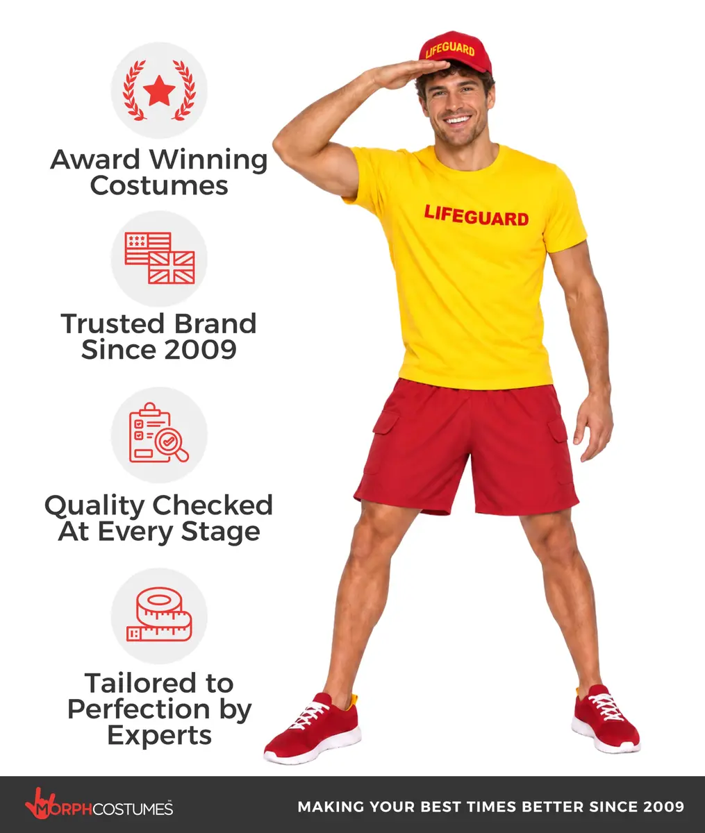 fun shack Lifeguard Costume Men | Complete Beach Rescue Look for Halloween & Parties - view 5