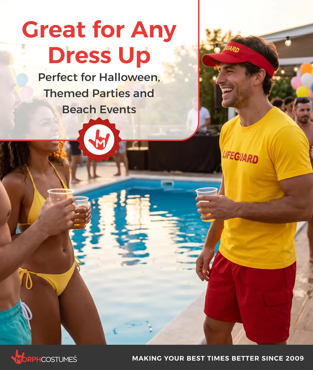 fun shack Lifeguard Costume Men | Complete Beach Rescue Look for Halloween & Parties - view 6