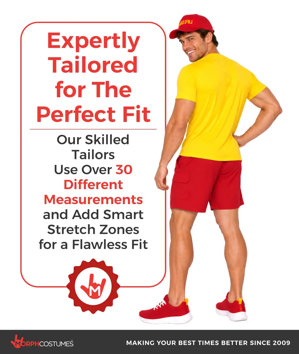 fun shack Lifeguard Costume Men | Complete Beach Rescue Look for Halloween & Parties - view 4