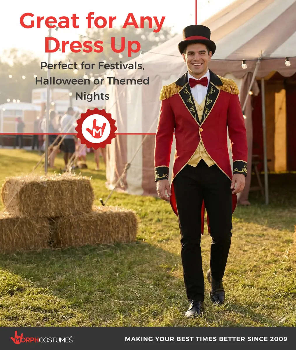 Fun Shack Ringmaster Costume Men, Circus, Halloween Costumes for Men, XL | Complete Circus Look for Adults - view 6