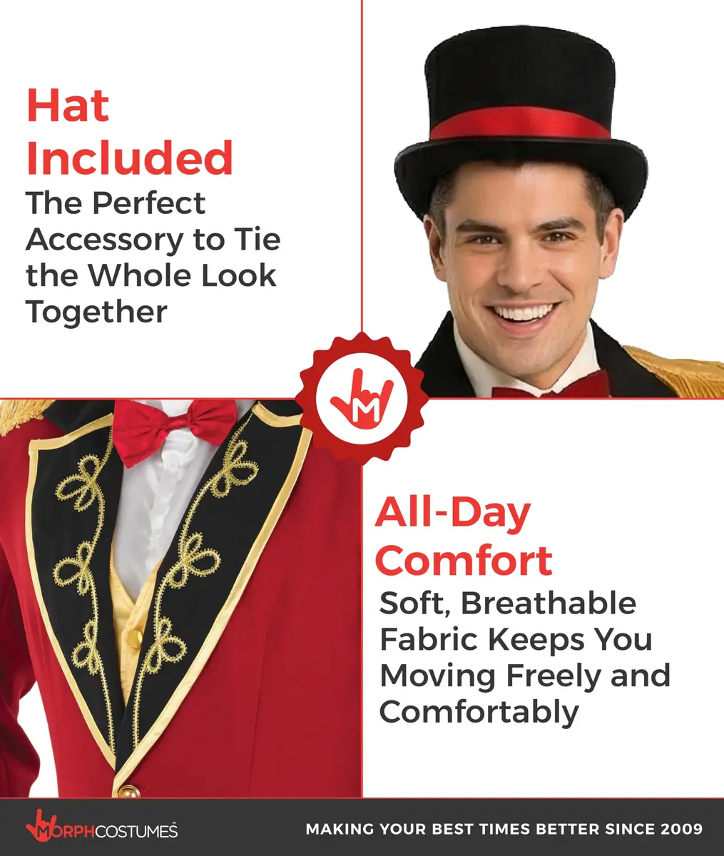 Fun Shack Ringmaster Costume Men, Circus, Halloween Costumes for Men, XL | Complete Circus Look for Adults - view 3