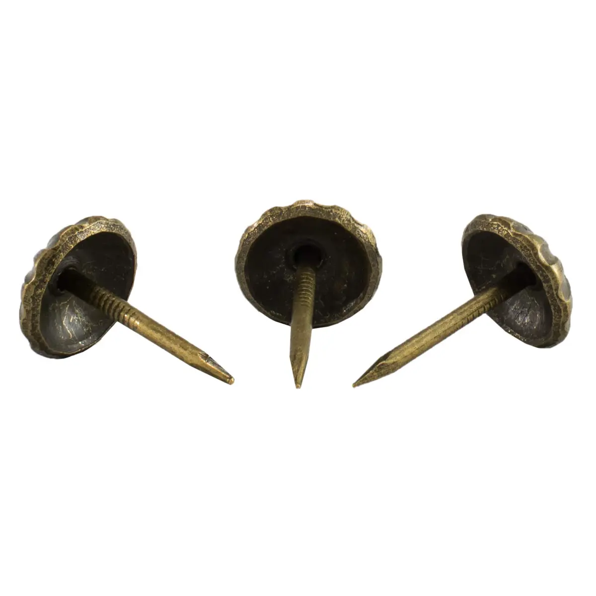 decotacks Heavy Duty Vintage Upholstery Tacks 7/16" Head - Antique Brass 100 Pcs | Durable Furniture Nails - view 5