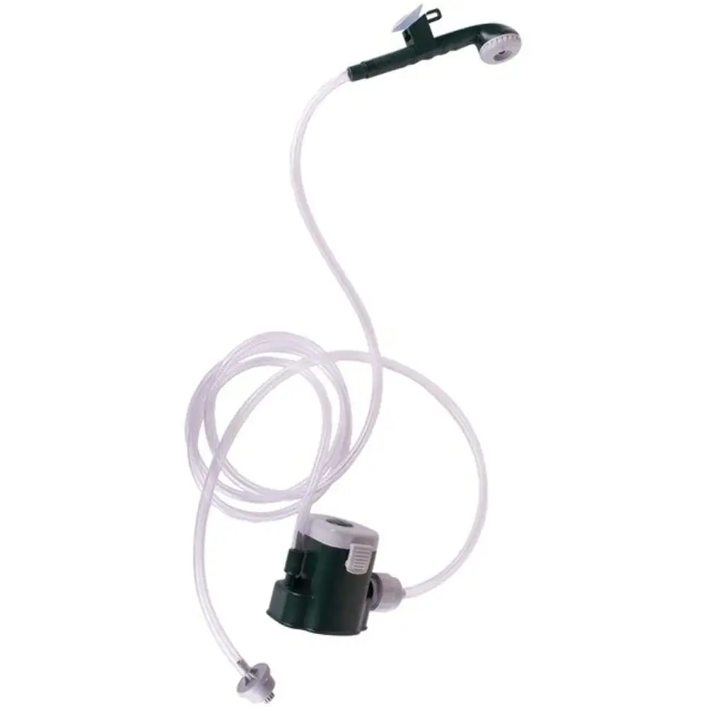 Stansport Battery-Powered Portable Shower | Adjustable Water Pressure, Compact, 7ft Tubing, Hang with Suction Cup | White - main product image