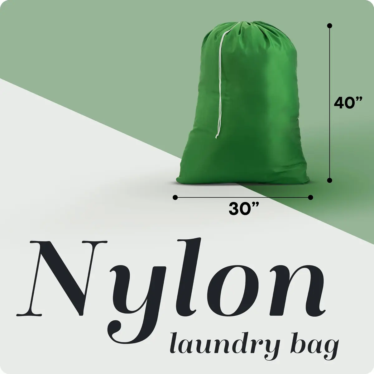 Handy Laundry XL Nylon Laundry Bag 30"x40" | 60 lb Capacity, Green, Heavy-Duty & Machine Washable - view 2