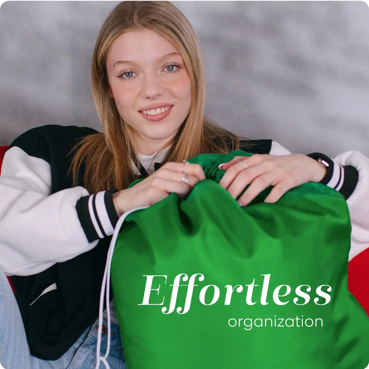 Handy Laundry XL Nylon Laundry Bag 30"x40" | 60 lb Capacity, Green, Heavy-Duty & Machine Washable - view 3