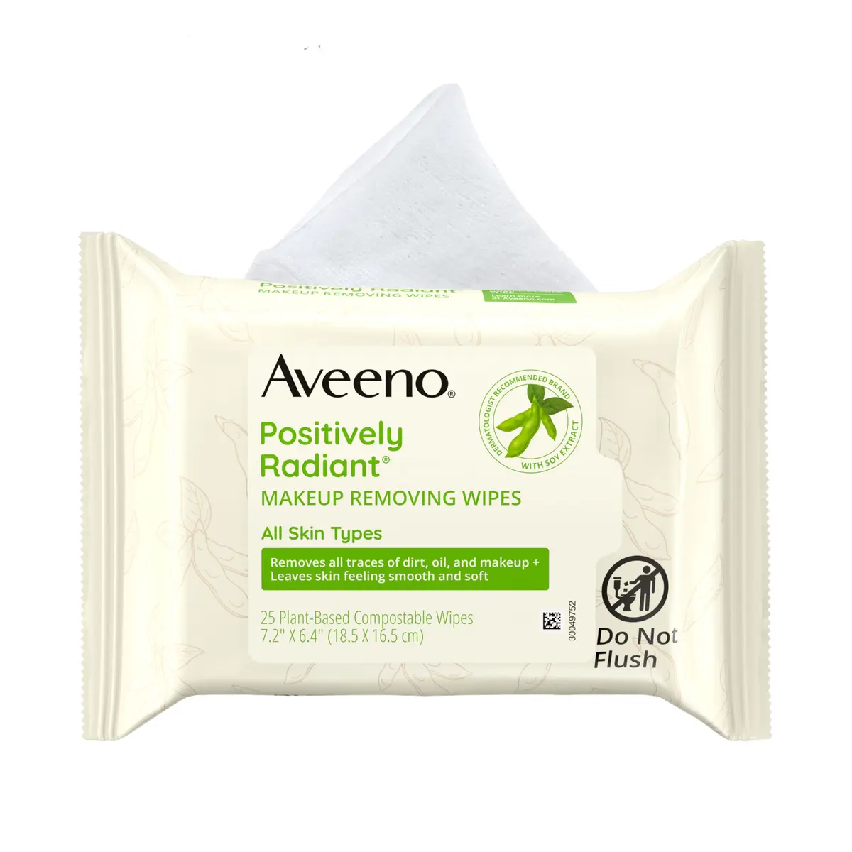 Aveeno Calm + Restore Unscented Makeup Remover Wipes, 25 Ct | Gentle, Fragrance-Free, Oil-Free - main product image
