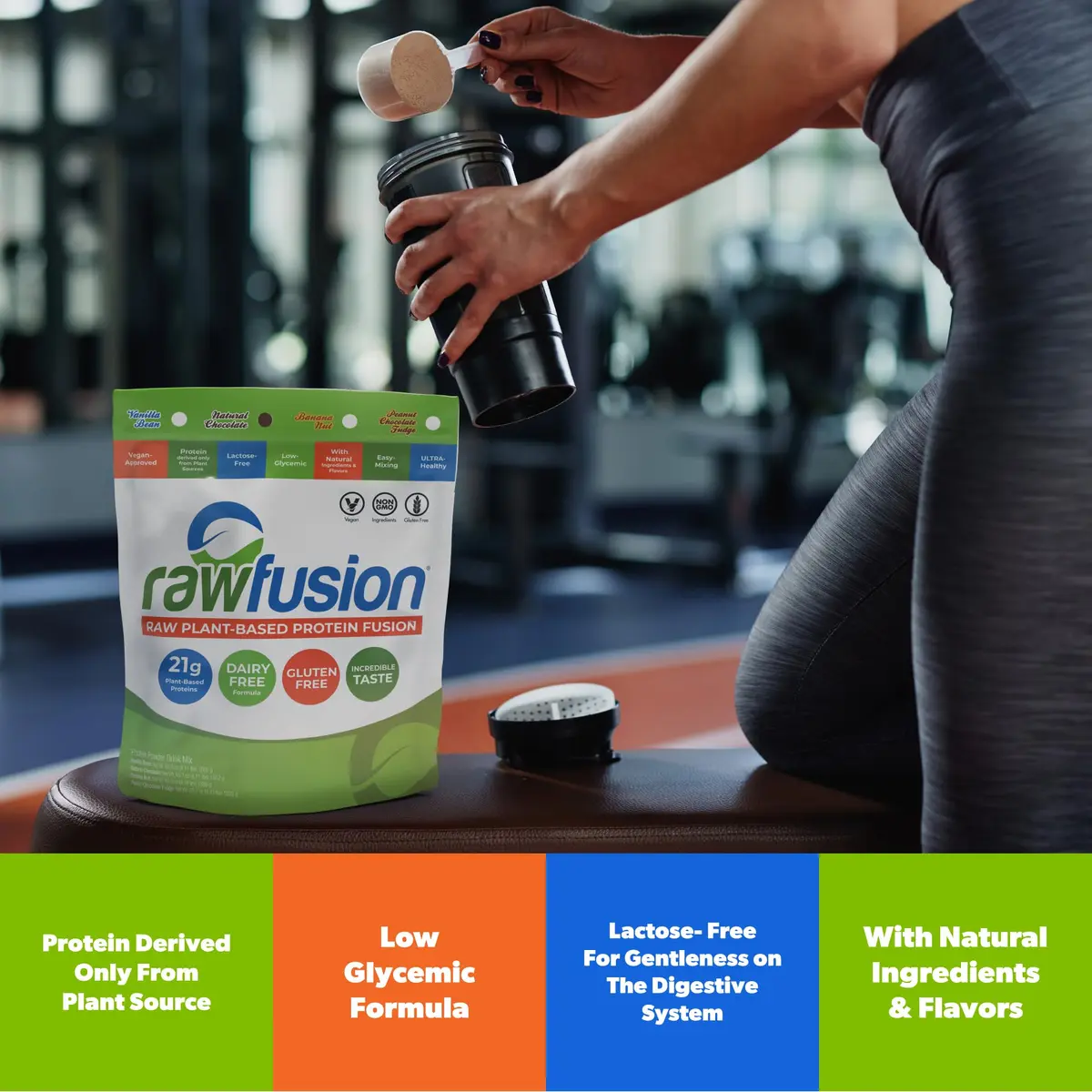 SAN Rawfusion 4.1 Pound Plant Based Protein Powder Natural Chocolate | 21g Vegan, Low Net Carbs, Gluten-Free, Lactose-Free, Soy-Free, Non-GMO - view 4
