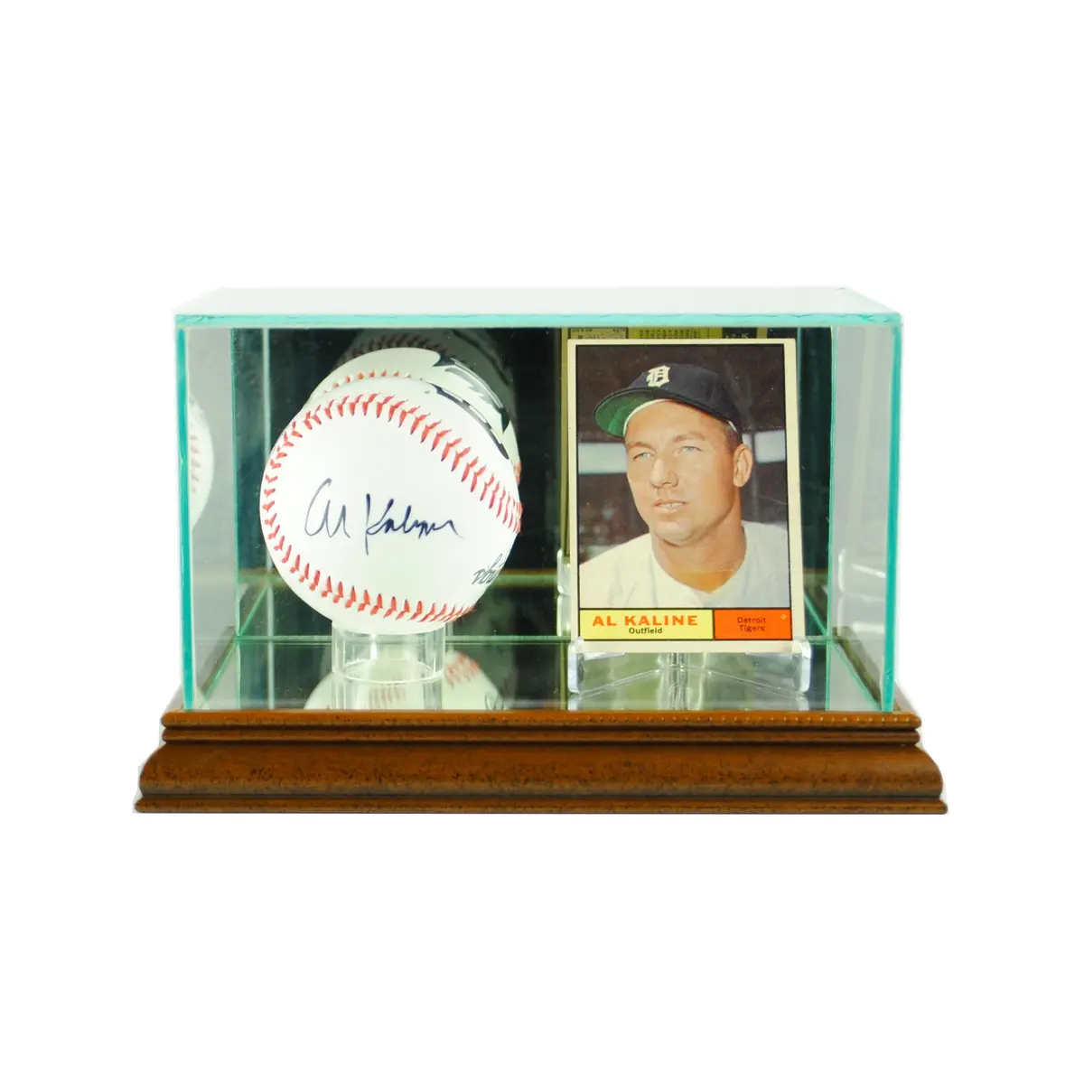 Perfect Cases MLB Card and Baseball Glass Display Case, Walnut | UV Protected Wood Molding (70-120 chars) - main product image