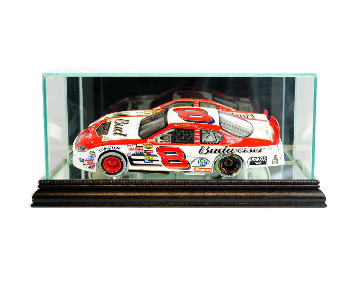 Perfect Cases NASCAR 1/24th Glass Display Case Black | UV Protected & Wooden Frame - main product image
