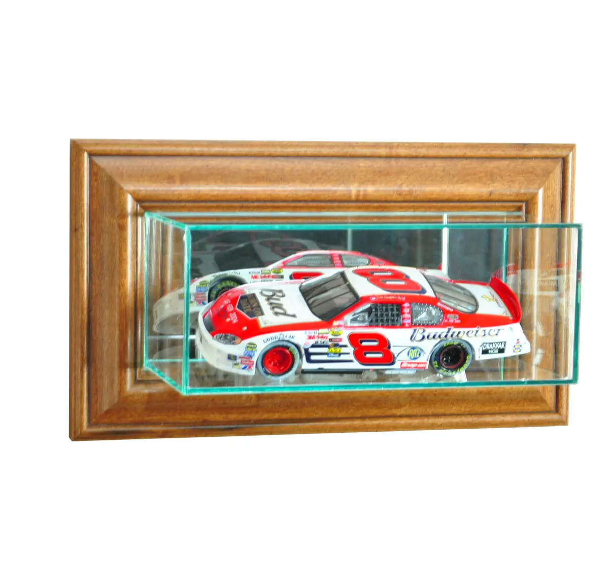 Perfect Cases NASCAR Wall Mounted Display Case Walnut | UV Protected Glass & Wood Molding - main product image