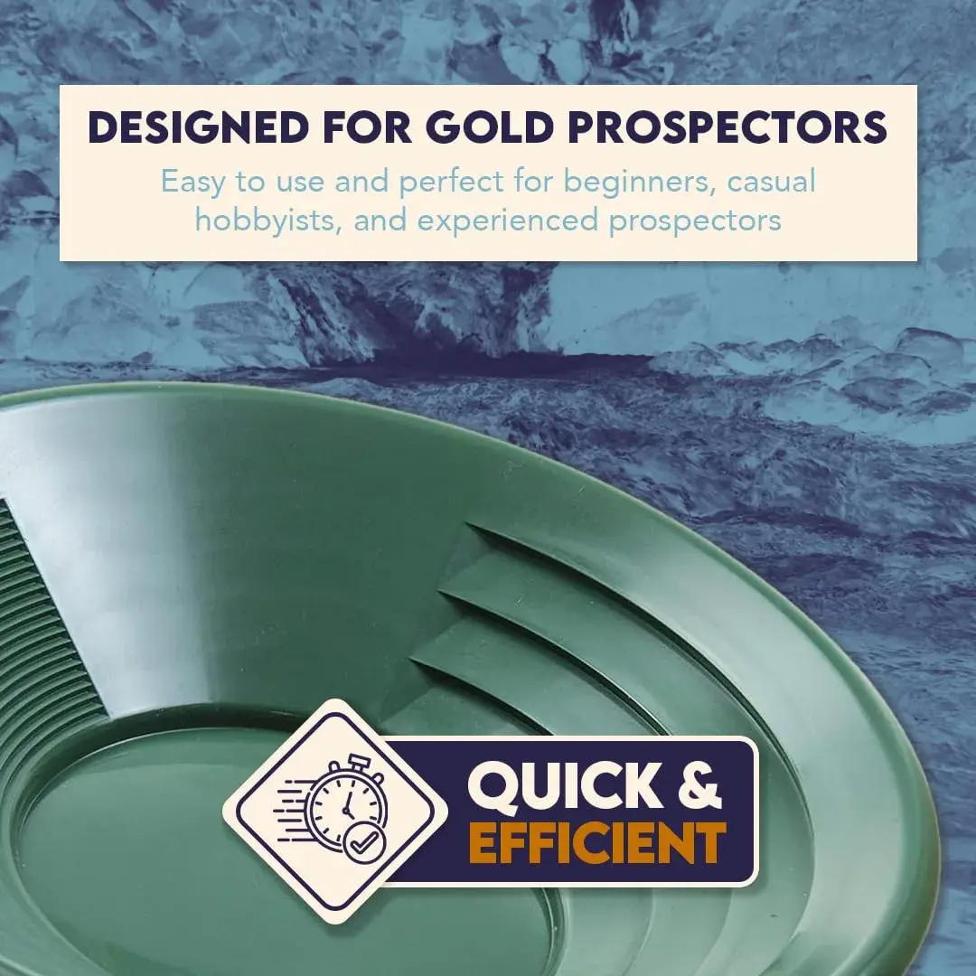 SE 12 Inch Plastic Gold Panning Pan with Dual Riffles | Lightweight & Durable for Prospecting - view 6