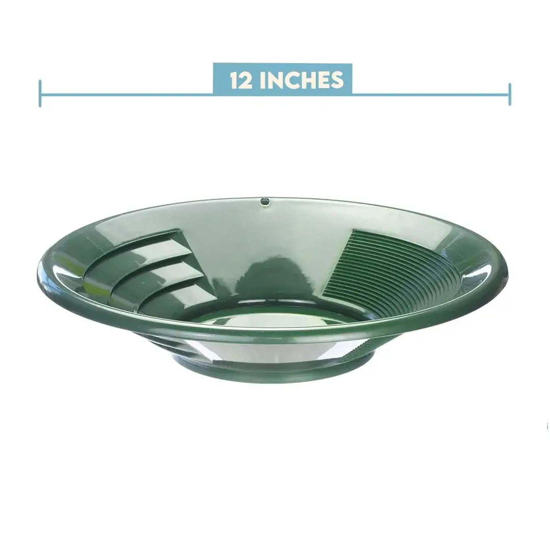SE 12 Inch Plastic Gold Panning Pan with Dual Riffles | Lightweight & Durable for Prospecting - view 3