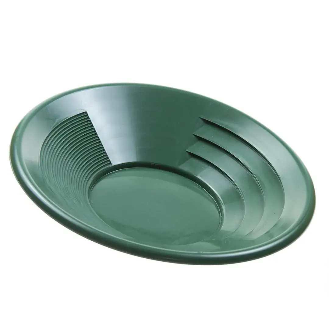SE 8" Green Plastic Gold Pan with Two Types of Riffles - GP1011G8 - main product image