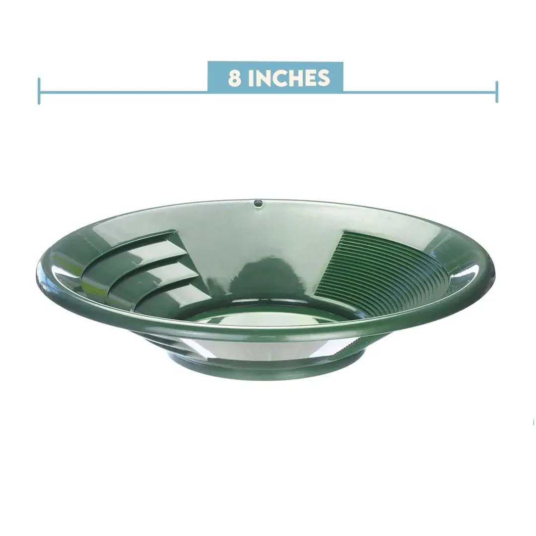 SE 8" Green Plastic Gold Pan with Two Types of Riffles - GP1011G8 - view 4