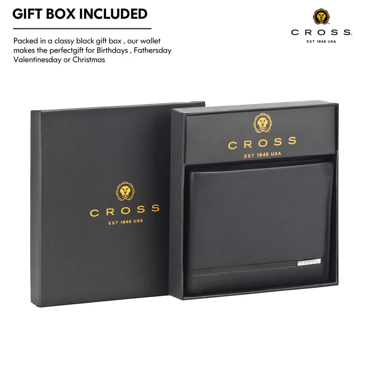 Cross Men's Leather Bifold Wallet with Removable Card Case, Black | Genuine Leather Bi-Fold Wallet for Men - view 6