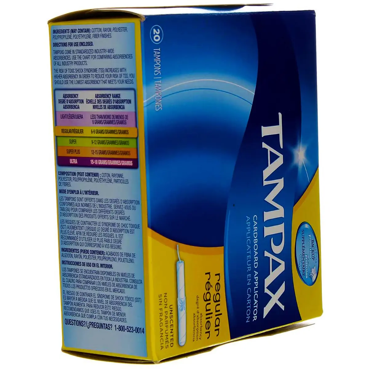 Tampax Tampons with Flushable Cardboard Applicator - Regular - 20 ct | Biodegradable Applicator - view 5