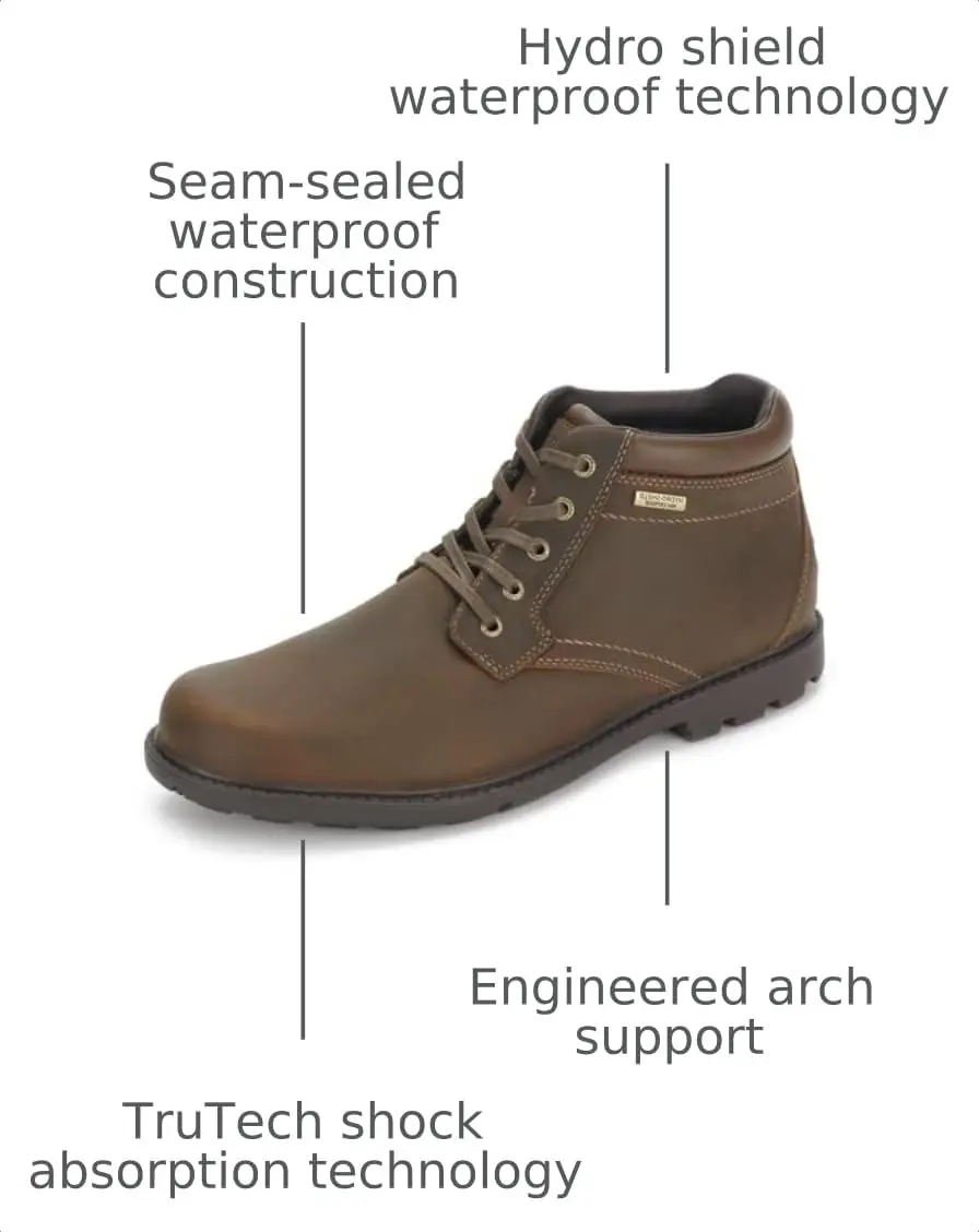 Rockport Men's Storm Surge Waterproof Plain Toe Boot, Tan, 10.5 Medium | Waterproof, Cushioned Comfort & Durable Design - view 3